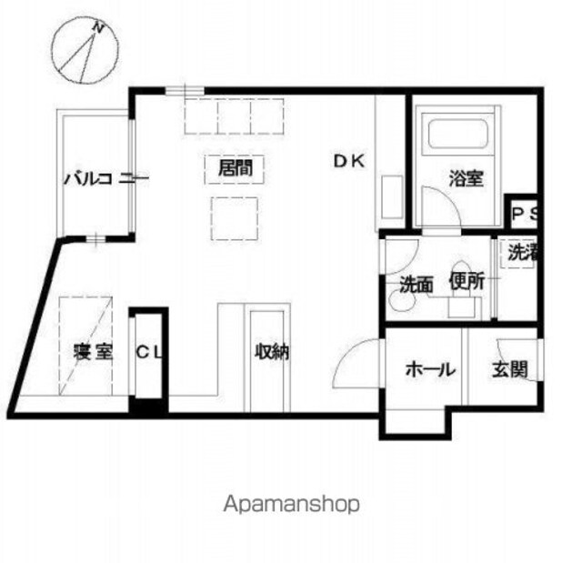 ナビオナルト[1R/46.4m2]の間取図