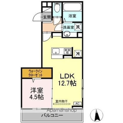 ＣｏｕＲ１８高宮Ｗ[1LDK/41.94m2]の間取図