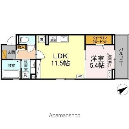 ＤーＲＯＯＭ天台ＰＪ[1LDK/42.12m2]の間取図