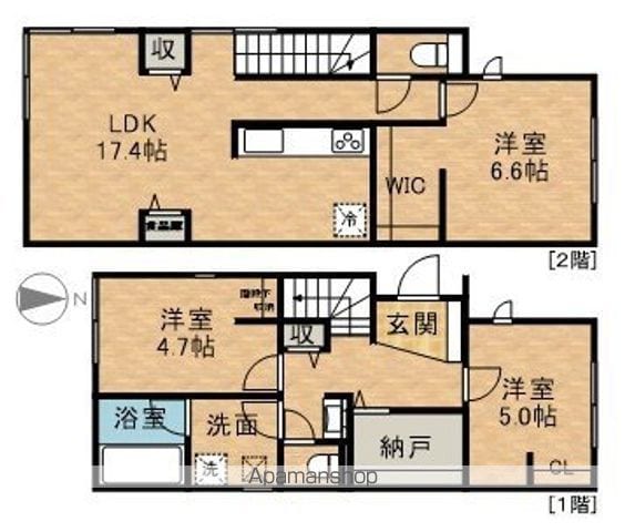 浜松市中央区 2階建 築3年の間取り写真