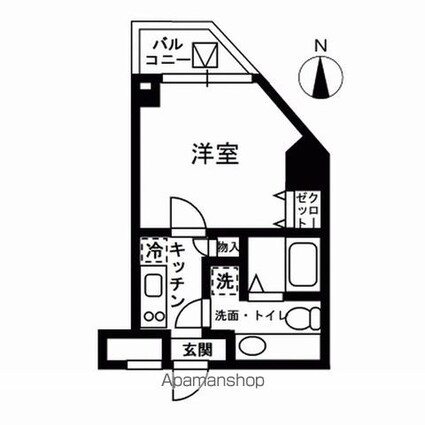 レジディア中野[1K/20.43m2]の間取図