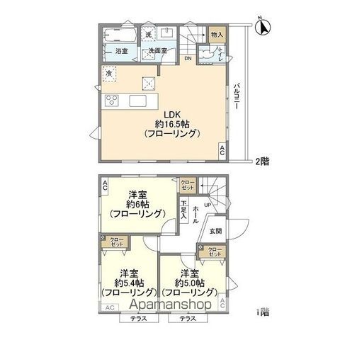 小田急電鉄小田原線 成城学園前駅 徒歩17分 2階建 築4年の間取り写真