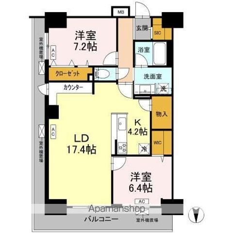 グランセジュール大国町の間取り写真