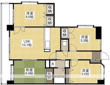 広島県広島市安佐南区大町東３丁目[4LDK/77.91m2]の間取図