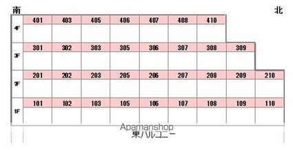 カーサグラン桑原[1K/22.98m2]の配置図