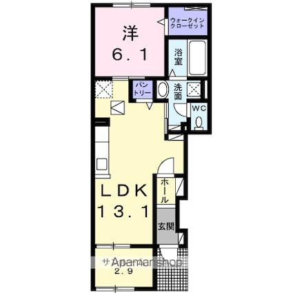 マルセリナ[1LDK/51.74m2]の間取図
