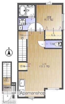 クレインハイツ[1LDK/45.06m2]の間取図