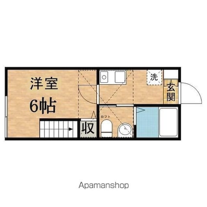 ゴルフハウゼ堀之内[1K/20.86m2]の間取図