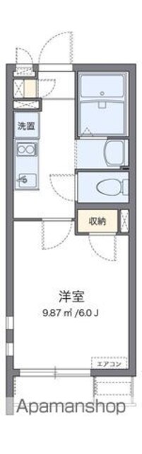 クレイノＫサンライトⅤ[1K/20.53m2]の間取図