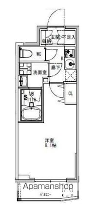 Ｓ－ＲＥＳＩＤＥＮＣＥ両国ｐａｒｋｓｉｄｅ[1K/25.18m2]の間取図