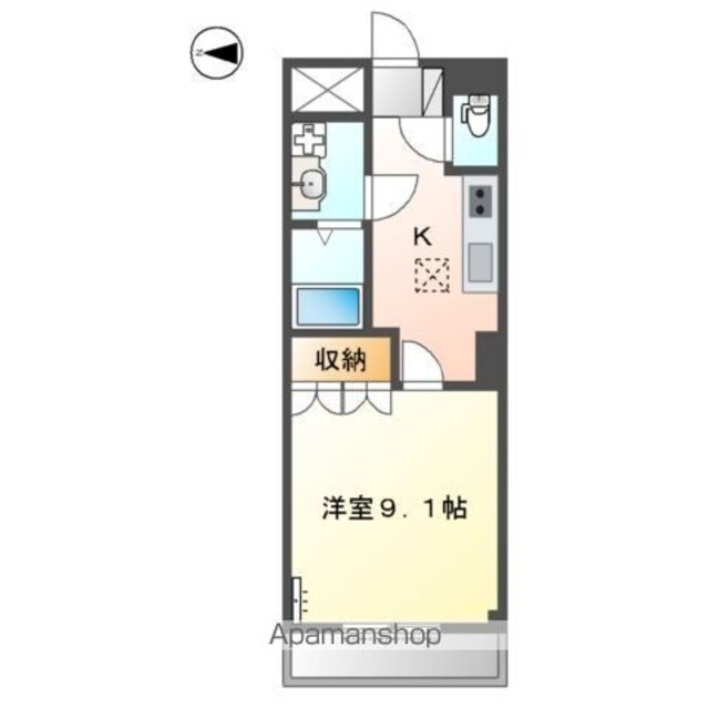和歌山県和歌山市弘西[1K/30.96m2]の間取図