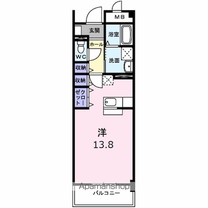 サンフォレスタ上道[1R/36.75m2]の間取図