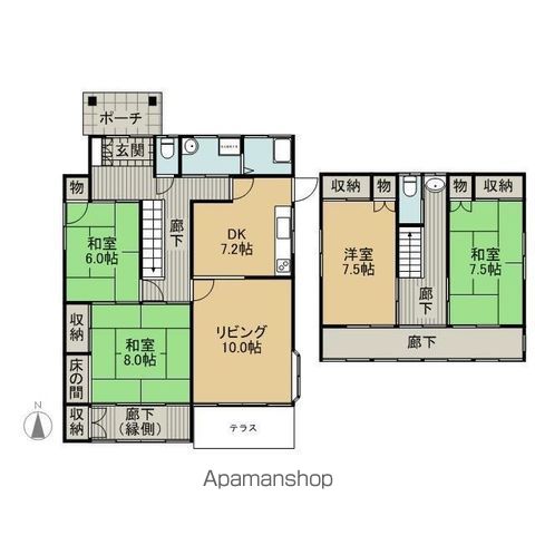 両毛線 前橋駅 徒歩18分 2階建 築45年の間取り写真