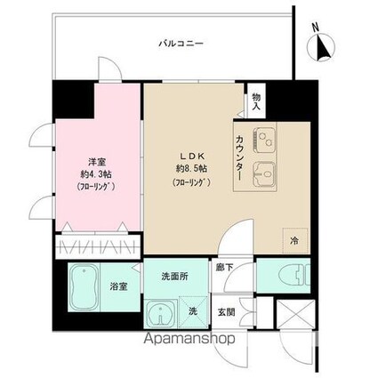 プレサンス名古屋ルーカス[1LDK/33.32m2]の間取図