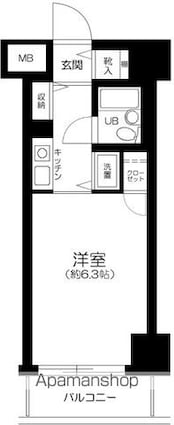 東京都墨田区立花３丁目[1R/18.9m2]の間取図