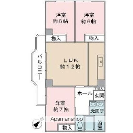 ザ・クレスト[3LDK/64.25m2]の間取図