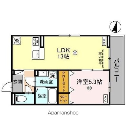 ボヌールメゾンｋａｓｕｇａ[1LDK/41.86m2]の間取図