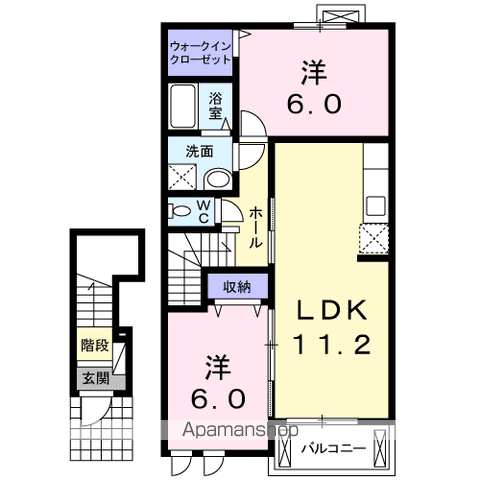 牟岐線 阿波中島駅 徒歩19分 2階建 築15年の間取り写真