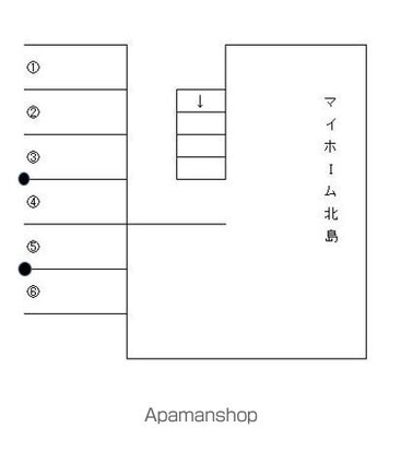 和歌山県和歌山市北島[1DK/29.5m2]の配置図