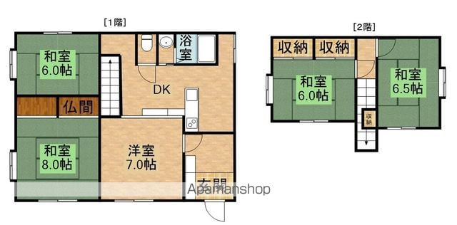 菊川市 2階建 築55年の間取り写真