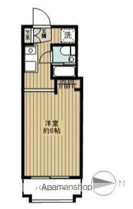プリュメゾン駒沢[1R/18.46m2]の間取図