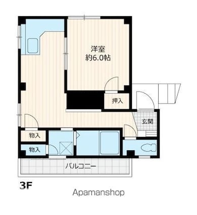ブリーズ白山[1K/34.12m2]の間取図
