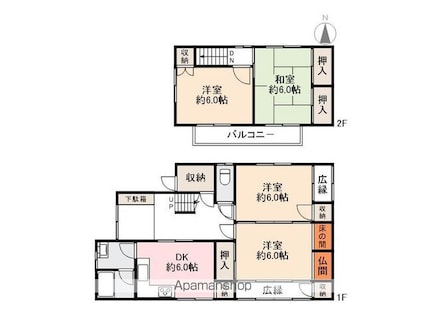 国分寺町福家貸家[4DK/94.43m2]の間取図