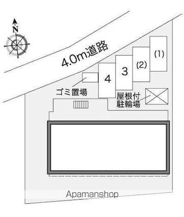 レオパレスＭＩＮＡＭＯＴＯ[1K/19.87m2]の配置図