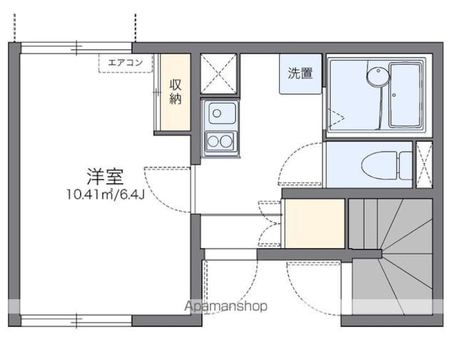 レオネクストグランアーク[1K/21.2m2]の間取図