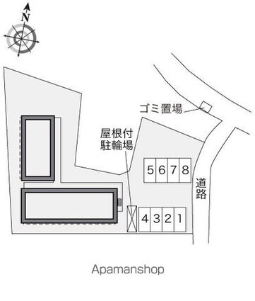 レオパレス春日[1K/20.28m2]の配置図