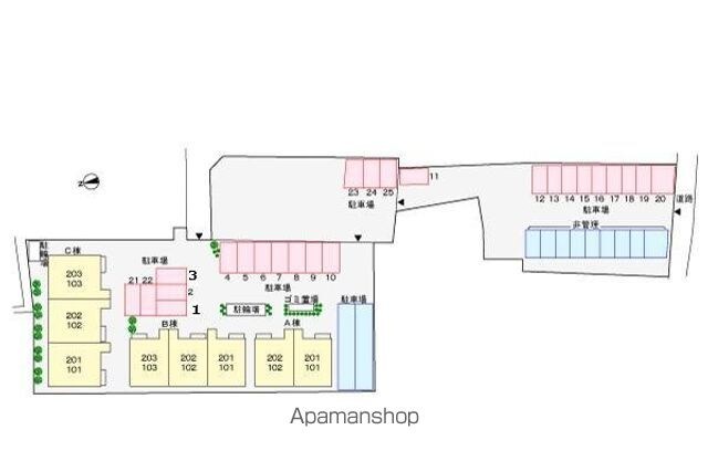 香川県高松市円座町[2LDK/58.58m2]の配置図