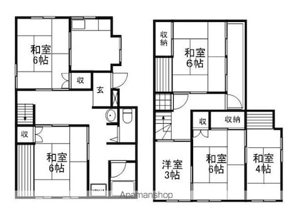 三輪９丁目北條様戸建[5DK/92m2]の間取図