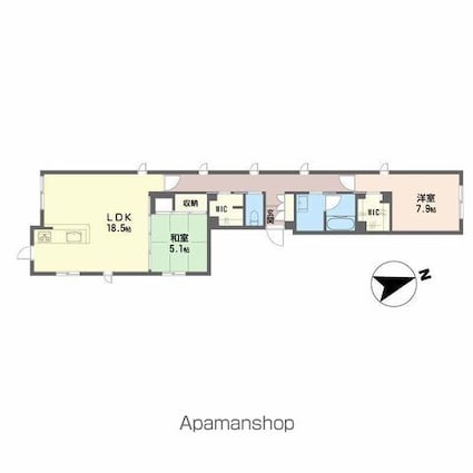 アヴェニール・ラディウ平和大通[2LDK/81.13m2]の間取図