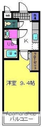 ティエラハウス西小二里[1K/27m2]の間取図