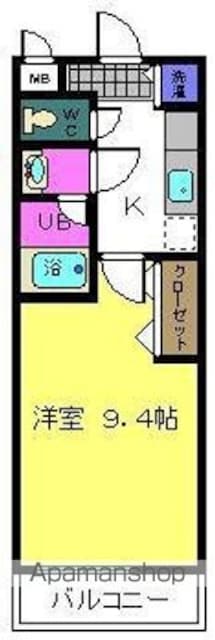 ティエラハウス西小二里[1K/27m2]の間取図