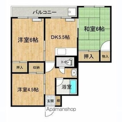 そごうマンション[3DK/45.54m2]の間取図