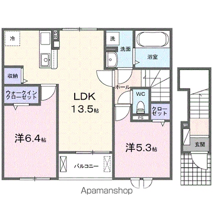 ブリリアントⅡ[2LDK/59.16m2]の間取図