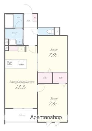 東京都練馬区高松１丁目[2LDK/63.02m2]の間取図