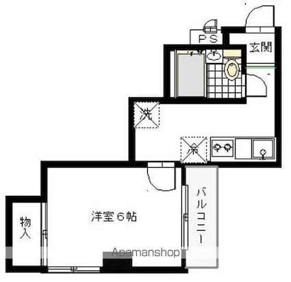 フォルム３３[1K/22.7m2]の間取図