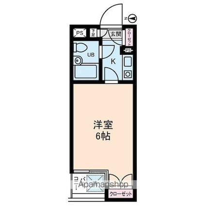 目黒不動前レジデンス[1K/17.31m2]の間取図