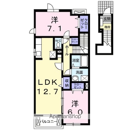 アクテュエル[2LDK/63.86m2]の間取図