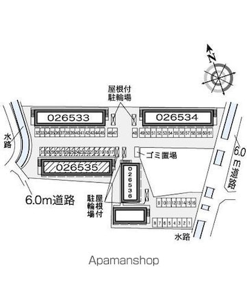 レオパレスコンフォール石橋Ｅ[1K/22.02m2]の配置図