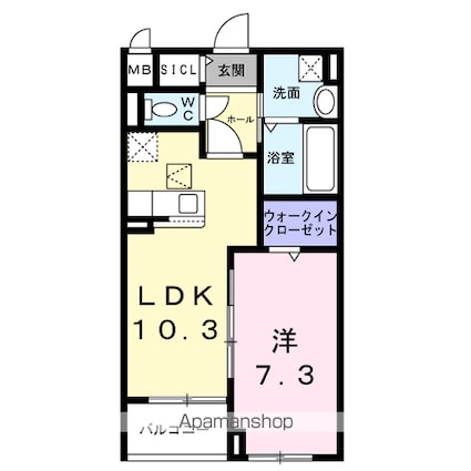 アストラル　ノーブル[1LDK/43.72m2]の間取図