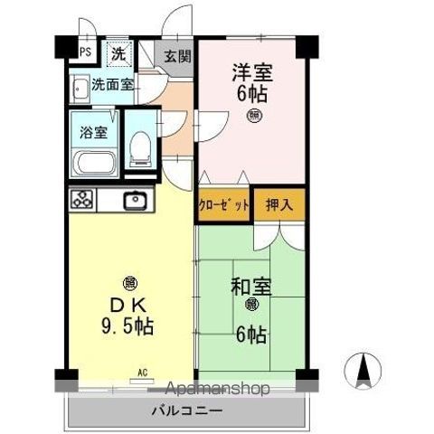 【和歌山市中之島のマンションの間取り】