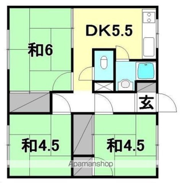 大盛マンション[3DK/49.5m2]の間取図