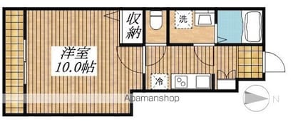 東京都日野市新町１丁目[1K/31.57m2]の間取図