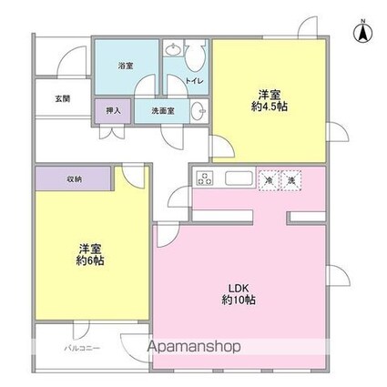 榎本ビル[2LDK/63.63m2]の間取図