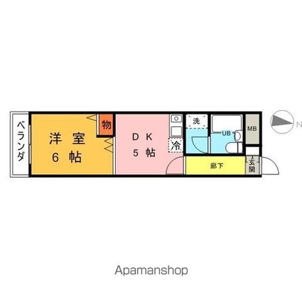 パーソネージュ西大島[1DK/25.48m2]の間取図