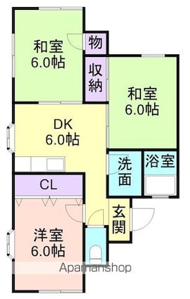 和歌山県和歌山市上野[3DK/55.5m2]の間取図