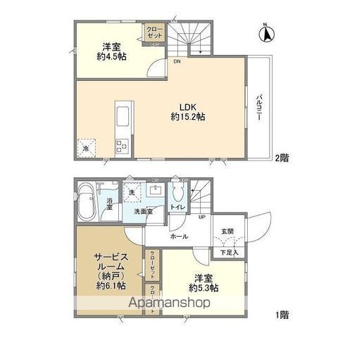 【国分寺市新町の戸建ての間取り】